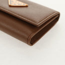 PRADA Key Case Safiano leather Brown Auth yk20038V-14