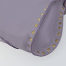 CELINE Studs Shoulder Bag Leather Purple Gold Auth yk20039-15