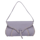 CELINE Studs Shoulder Bag Leather Purple Gold Auth yk20039-13