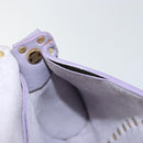 CELINE Studs Shoulder Bag Leather Purple Gold Auth yk20039-22