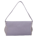 CELINE Studs Shoulder Bag Leather Purple Gold Auth yk20039-2