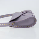 CELINE Studs Shoulder Bag Leather Purple Gold Auth yk20039-4