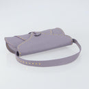 CELINE Studs Shoulder Bag Leather Purple Gold Auth yk20039-7