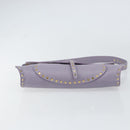 CELINE Studs Shoulder Bag Leather Purple Gold Auth yk20039-5