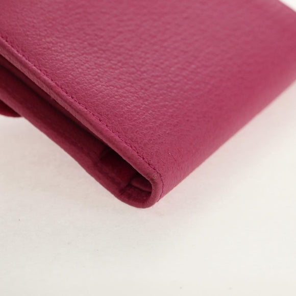 GUCCI Bamboo Wallet Suede Pink Gold 035 0959 1861 0 Auth yk20042V