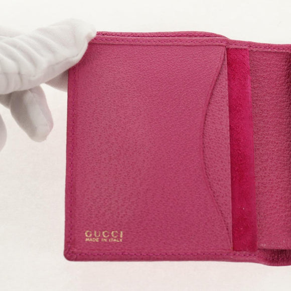 GUCCI Bamboo Wallet Suede Pink Gold 035 0959 1861 0 Auth yk20042V