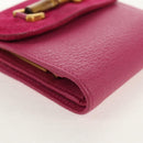 GUCCI Bamboo Wallet Suede Pink Gold 035 0959 1861 0 Auth yk20042V-7