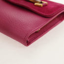GUCCI Bamboo Wallet Suede Pink Gold 035 0959 1861 0 Auth yk20042V-14