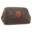 CELINE Macadam Canvas Pouch PVC Leather Brown Gold Auth yk20043-1