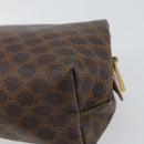 CELINE Macadam Canvas Pouch PVC Leather Brown Gold Auth yk20043-10
