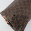 CELINE Macadam Canvas Pouch PVC Leather Brown Gold Auth yk20043-11