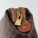 CELINE Macadam Canvas Pouch PVC Leather Brown Gold Auth yk20043-12