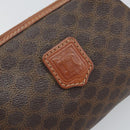 CELINE Macadam Canvas Pouch PVC Leather Brown Gold Auth yk20043-13
