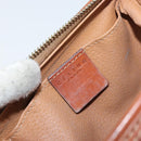 CELINE Macadam Canvas Pouch PVC Leather Brown Gold Auth yk20043-14