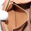 CELINE Macadam Canvas Pouch PVC Leather Brown Gold Auth yk20043-20