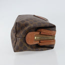 CELINE Macadam Canvas Pouch PVC Leather Brown Gold Auth yk20043-4