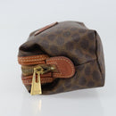 CELINE Macadam Canvas Pouch PVC Leather Brown Gold Auth yk20043-5