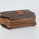 CELINE Macadam Canvas Pouch PVC Leather Brown Gold Auth yk20043-6