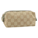 GUCCI GG Canvas Pouch Beige Gold 153228 Auth yk20044V-1