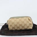 GUCCI GG Canvas Pouch Beige Gold 153228 Auth yk20044V-12