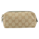 GUCCI GG Canvas Pouch Beige Gold 153228 Auth yk20044V-13