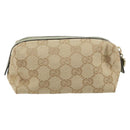 GUCCI GG Canvas Pouch Beige Gold 153228 Auth yk20044V-2