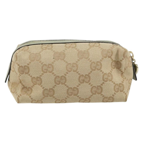 GUCCI GG Canvas Pouch Beige Gold 153228 Auth yk20044V