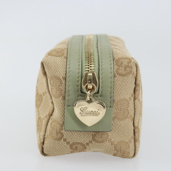 GUCCI GG Canvas Pouch Beige Gold 153228 Auth yk20044V