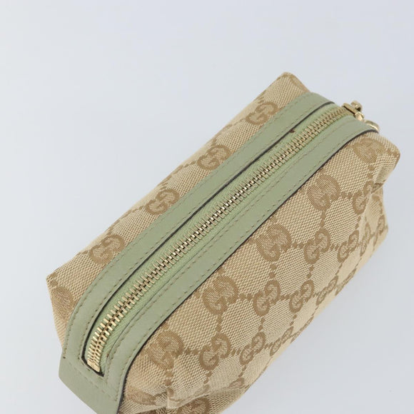 GUCCI GG Canvas Pouch Beige Gold 153228 Auth yk20044V