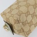 GUCCI GG Canvas Pouch Beige Gold 153228 Auth yk20044V-14