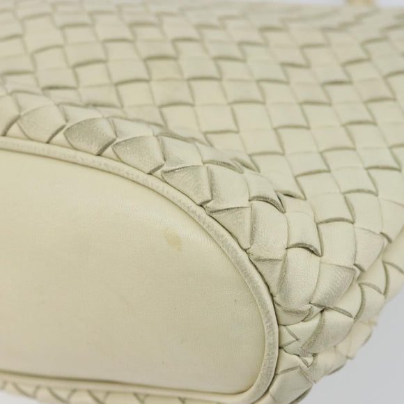 BOTTEGA VENETA INTRECCIATO Hand Bag Leather Beige Gold Auth yk20045