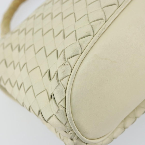 BOTTEGA VENETA INTRECCIATO Hand Bag Leather Beige Gold Auth yk20045