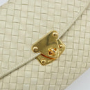 BOTTEGA VENETA INTRECCIATO Hand Bag Leather Beige Gold Auth yk20045-19