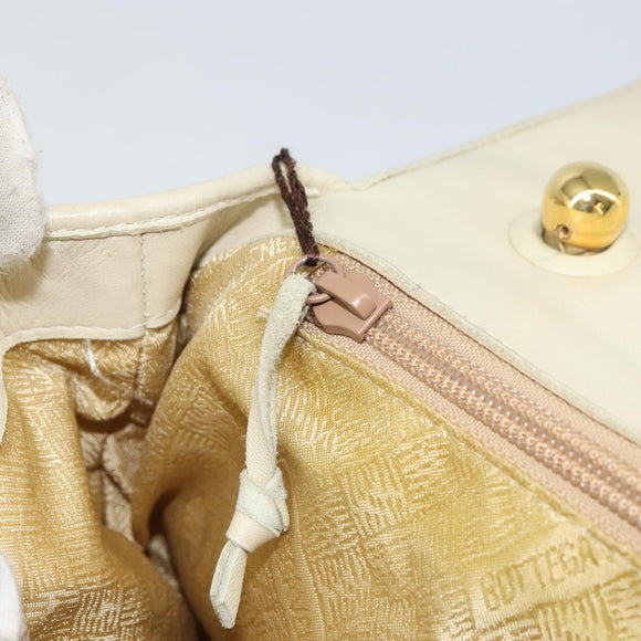 BOTTEGA VENETA INTRECCIATO Hand Bag Leather Beige Gold Auth yk20045