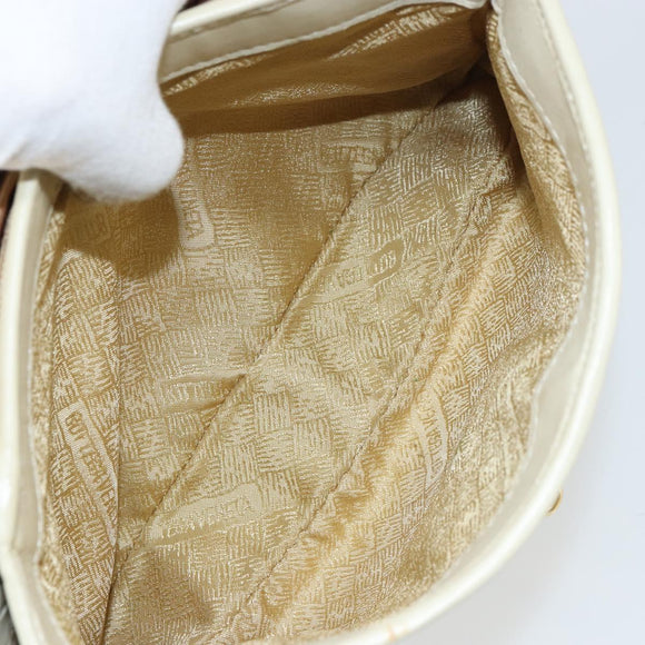 BOTTEGA VENETA INTRECCIATO Hand Bag Leather Beige Gold Auth yk20045