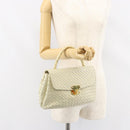 BOTTEGA VENETA INTRECCIATO Hand Bag Leather Beige Gold Auth yk20045-24