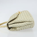 BOTTEGA VENETA INTRECCIATO Hand Bag Leather Beige Gold Auth yk20045-4