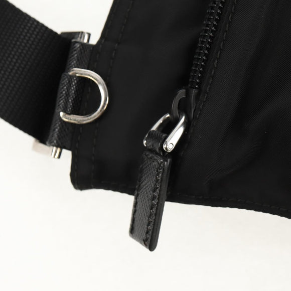 PRADA Shoulder Bag Nylon Black Silver Auth yk20046V
