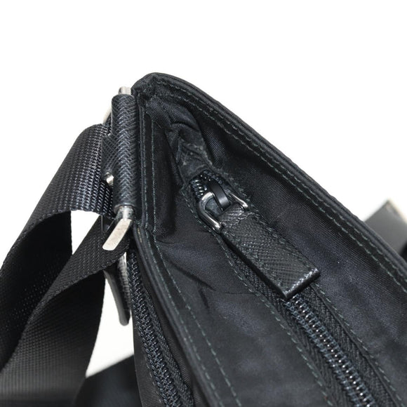 PRADA Shoulder Bag Nylon Black Silver Auth yk20046V