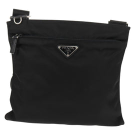 PRADA Shoulder Bag Nylon Black Silver Auth yk20046V - 0