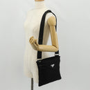 PRADA Shoulder Bag Nylon Black Silver Auth yk20046V-25