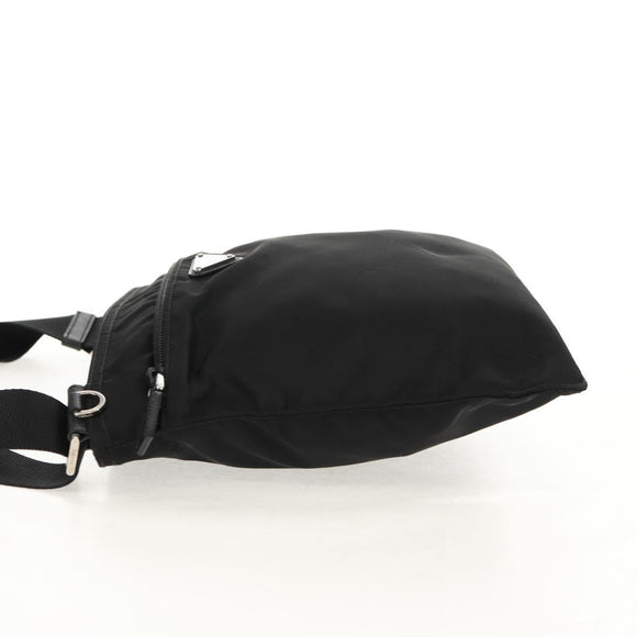 PRADA Shoulder Bag Nylon Black Silver Auth yk20046V