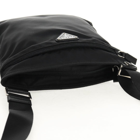 PRADA Shoulder Bag Nylon Black Silver Auth yk20046V