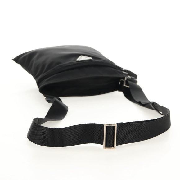 PRADA Shoulder Bag Nylon Black Silver Auth yk20046V