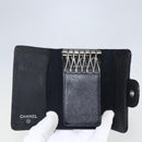 CHANEL Matelasse Key Case Enamel Black CC Auth yk20047V-13