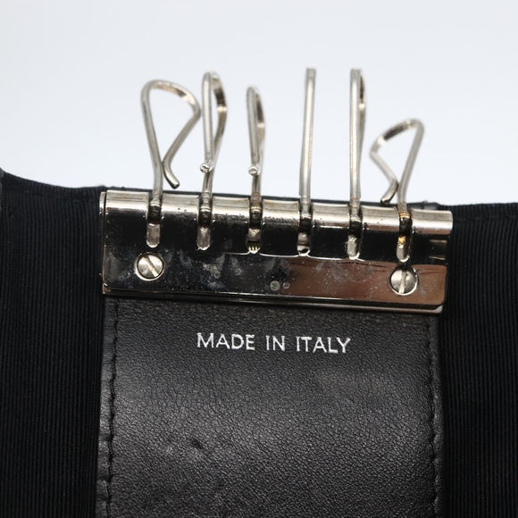 CHANEL Matelasse Key Case Enamel Black CC Auth yk20047V