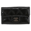 CHANEL Matelasse Key Case Enamel Black CC Auth yk20047V-2