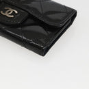 CHANEL Matelasse Key Case Enamel Black CC Auth yk20047V-8
