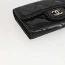 CHANEL Matelasse Key Case Enamel Black CC Auth yk20047V-9