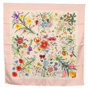 GUCCI Flora Scarf Silk Pink Auth yk20048-1